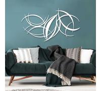 HDMOZUYT Abstract Line Metal Wall Art, Modern Geometric Flowing Curved Lines Wall Decor, Mid Century Metal Irregular Artwork, Housewarming Gift, Luxury Style Hanging Decor for Living Room Bedroom Off