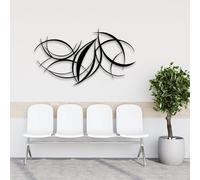 HDMOZUYT Abstract Line Metal Wall Art, Modern Geometric Flowing Curved Lines Wall Decor, Mid Century Metal Irregular Artwork, Housewarming Gift, Luxury Style Hanging Decor for Living Room Bedroom Off