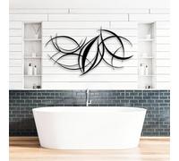 HDMOZUYT Abstract Line Metal Wall Art, Modern Geometric Flowing Curved Lines Wall Decor, Mid Century Metal Irregular Artwork, Housewarming Gift, Luxury Style Hanging Decor for Living Room Bedroom Off