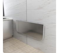 HDMOZUYT Folding Wall Table for Kitchen - 304 Brushed Stainless Steel, Dining Table Floating Drop-Leaf Table Wall Mounted Foldable Breakfast Bar Table - L40 60 70 80 90 100 120cm (Size : L120xW6