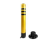 HDMOZUYT Removable Safety Bollard Parking Post Yellow Steel Bollard, with Reflective Tape & Anchor Bolts & Padlock, for Traffic Control/Driveway Barrier/Parking Pole(6PCS - Yellow,500mm/19.7in) (1PCS