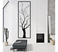 HDMOZUYT Vertical Tree Metal Wall Art, Tree of Life Wall Decor, Metal Branch Wall Decor, Vertical Tree Wall Hanging, Nature Wall Art (Black 48" Lx16 W)