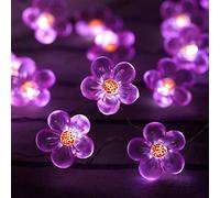 HDNICEZM Flower String Lights Fairy Pink Cherry Blossom String Lights 21ft 40 LEDs Waterproof USB Plug in Fun Room Lights for Spring, Nursery, Wedding, Dorm, Girls Bedroom, Baby Carriage Decoration