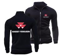 HDOEHLXF Mens Full Zip Micro Fleece Jacket for Massey Ferguson Print Warm Winter Sweatshirts Casual Stand Collar Jackets Outdoor Hiking Walking Pullover Outwear - Teen Gifts-Black||3x_l