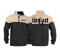 HDOEHLXF Men's Zip Neck Sweatshirt Winter for Unkut Print Long Sleeve Warm Jumpers Lightweight Fleece Sweatshirt Pullover Sports Leisure Workwear with Pocket-Black||m