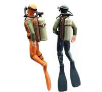 HDouii 2Pcs Diver with Hose Scuba Steve Squid Fish Tank Action Figure Divers, Scale Model Sea Animals Scuba Diver Swimmers Diver