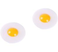 HDouii 2Pcs Fake Eggs Realistic Fried Egg Props, Squishy Prank for Easter Decorations, Cooking Gags, Miniature Displays