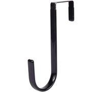 HDouii Black Wreath Hanger - Strong Bearing Fall Wreath Christmas Halloween Decorations Carbon Steel Wreath Door Hook 5" Height Wreath Hangers, Front Door Metal Over The Door Single Hook, Home Décor
