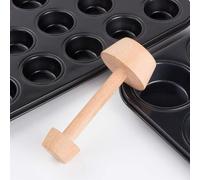 HDouii Tart Tamper - Double Side Wooden Egg Mold DIY Cake Pastry Pusher for Kitchen Party Baking Tools, Pie and Quiche Pans