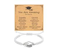 HDOYTXXM 2026 Graduation Cap Flat Knot Nylon Cord with Stainless Steel Charm for Gift and Memory Nylon Wristband