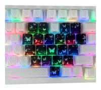 HDOYTXXM 21 Keys Butterfly Heart Keycaps Cartoon 21 Keys Keycap Mechanical Keyboard Caps for Keyboard Gaming Accessories Gradation Themed Keyboards Keycap Set