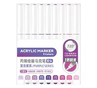 HDOYTXXM 9Pcs Liquid Acrylic Marker 9 Color Acrylic Paint Pen Brush Marker For Painting On Paper Wood Glass Fabric Metal Stone Nylon Brush Markers