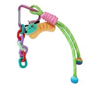 HDOYTXXM Acrylic Dancing Bear Charm with Colorful Chain Colorful Love Heart Buckle and Nylon Rope Bag Pendant Car Decoration