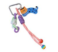 HDOYTXXM Acrylic Dancing Bear Charm with Colorful Chain Colorful Love Heart Buckle and Nylon Rope Bag Pendant Car Decoration