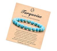 HDOYTXXM Beaded with Card Natural Gemstones Beads Bangle for Happiness and Strength Adjustable Wristchain Jewelry