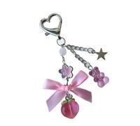 HDOYTXXM Bear Star Bowknot Pendant Keychain Versatile Bag Charm Colorful Beaded Keyring Handmade Decoration for Bags and Phones