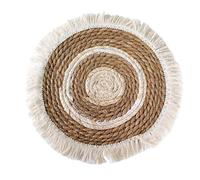 HDOYTXXM Beautiful Grass Weave Panel Unique Hangings Rattan Plate Wall Decorations Straw Rattan Round Basket Decorations Grass Weaving