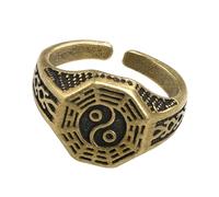 HDOYTXXM Brass Rings with Taoist Symbols for Everyone Brass Rings