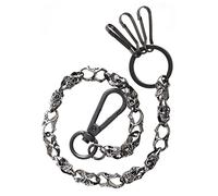 HDOYTXXM Casual Skull Pant Chain Double Hook Heavy Strong Biker Wallet Chain Punk Skull-Head Chain Metal Keychain Clasp Chain