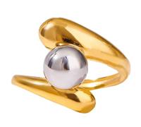 HDOYTXXM Contemporary Asymmetrical Loop Jewelry Stainless Steel Rings Easy Maintenance and Versatile Styling Finger Accessories Adjustable Openwork Stainless Steel