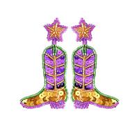 HDOYTXXM Crown Ear Studs Colorful Sequins Earrings Lovely Carnival Themed Ear Rings Accessories for Fashion Lovers Earrings for Women