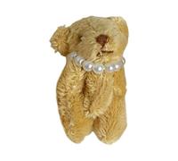 HDOYTXXM Customizable Plush Bear Keyring Featuring Detachable Pearl Necklace for Styles Enthusiasts Craft Pearl Plush Bear Charm