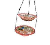 HDOYTXXM Double Layer Hanging Bird Bath with Stable Design for Garden Wildlife Enjoyment Bird Bath with S Hook