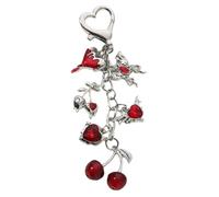 HDOYTXXM Elegant Heart Star Keychain Fashionable Keychain with Cherries Blossoms and Heart French Styles Keyrings