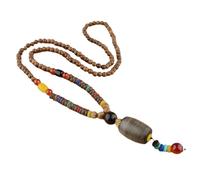 HDOYTXXM Elegant Wooden Bodhi Bead Pendant Necklace Collarbone Chain Designed For Those Seeking Serenity And Oriental Charm Accessory