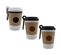 HDOYTXXM Ergonomic Coffee Cup Shape Pet Waste Bag Holder Dog Dispenser for Walking and Hiking Trip Essential Systems Pet Dispenser with Carabiner
