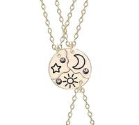 HDOYTXXM Fashionable Modern Friendship Necklace Interconnected Sun Moon Stars Clouds Sturdy Alloy Jewelry Accessory For Her Celestials Friendship Necklace