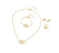 HDOYTXXM Finish Stone Jewelry Set Root Heart Plan Mixture Necklace Bangle Earrings for Spouses Donations Root Affections Necklace Bangle Earrings