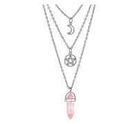HDOYTXXM Gothic Layering Necklace Sun Black Crystal & Agate Adjustable Chain for Women Accessories Pendant Necklace