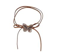 HDOYTXXM Handmade Collarbone Chain Black/Khaki Butterfly Pendant Necklaces Stylish Christmas Birthaday Gifts For Girlfriend Her