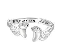 HDOYTXXM Heartwarming Mother Angel Rings Crafted From Copper with Adjustable Opening for Comfortable Fit on Any Finger Copper Adjustable Rings