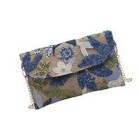 HDOYTXXM Modern Woven Straw Sequins Clutches Purse Embroidered Detailing Party Essential Accessory Embroidery