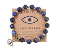 HDOYTXXM Mysterious Malocchio Charm Bangle Produced of Rose Equid Stone Beads and Permanent Mixture for Delicate Skin Mysterious Devil Organ of Sight Hand Chain
