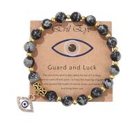 HDOYTXXM Mysterious Malocchio Charm Bangle Produced of Rose Equid Stone Beads and Permanent Mixture for Delicate Skin Mysterious Devil Organ of Sight Hand Chain