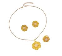 HDOYTXXM Pattern Jewelry Collection Necklace Rings Earrings Alloy Beaded Accessories Set Trendy Elegant Gift