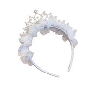 HDOYTXXM Queens Crowns Hairband for Children Girl Soft Tulle Lace Crownpiece for Comfortable Birthday Celebration Photograhpy Lace Queens Crowns Headbands for Toddler Girl