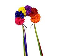 HDOYTXXM Rainbow Tassels Flower Headwear Party Halloween Bride Headpiece Tassels Bride Hair Hoop For Live Show Role Play Halloween Devil Horns