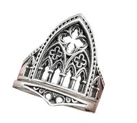 HDOYTXXM Retro Styles Crosses Cutout Rings Distinctive Hollow Suitable for the Fashion Forward Individuals Vintage Castles