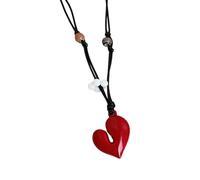 HDOYTXXM Rope Chain Chokers Necklace with Enameled Love Heart Floral Beads for Women Statement Accessory Her Adjustable Necklace