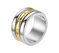 HDOYTXXM Simple Three Rings Turning Geometric Stainless Steel Stress Relief Contemporary Finger Accessory for Women Rotating Stress Relief