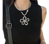 HDOYTXXM Sophisticated Flower Necklace Featuring Cord Stylish Vintage Statement Jewelry Trendy Necklace For Various Occasion Flower Chain Jewelry