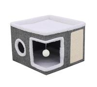 HDOYTXXM Thickened Winter Cats House with Removable Double Layer Cushion Folding Scartch Pad Design for Indoor Outdoor Use Cats Cave