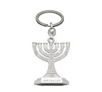HDOYTXXM Traditional Menorah 7 Branch Holder Keychain 12 Tribes Of Israel Jerusalem Temple Candlestick For Backpack