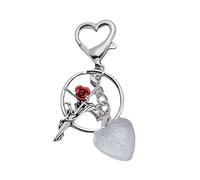 HDOYTXXM Trend Exquisite Alloy Thorn Rose Keychain Retro Crossed Skeleton Moon Female Car Keys Chain Rings Bag Pendant for Heart Buckle Keyring