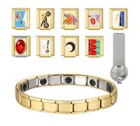 HDOYTXXM Unique Italian Charm Link Square Beads Alloy Texture Jewelry Finding Italian Charm Set for Making