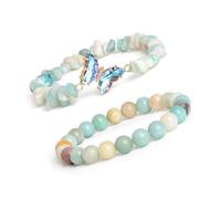 HDOYTXXM Women ' s Crystal Featuring Natural Stone and Butterfly Charm Unique Wrist Chain Accessory for Women Trendy Gemstones